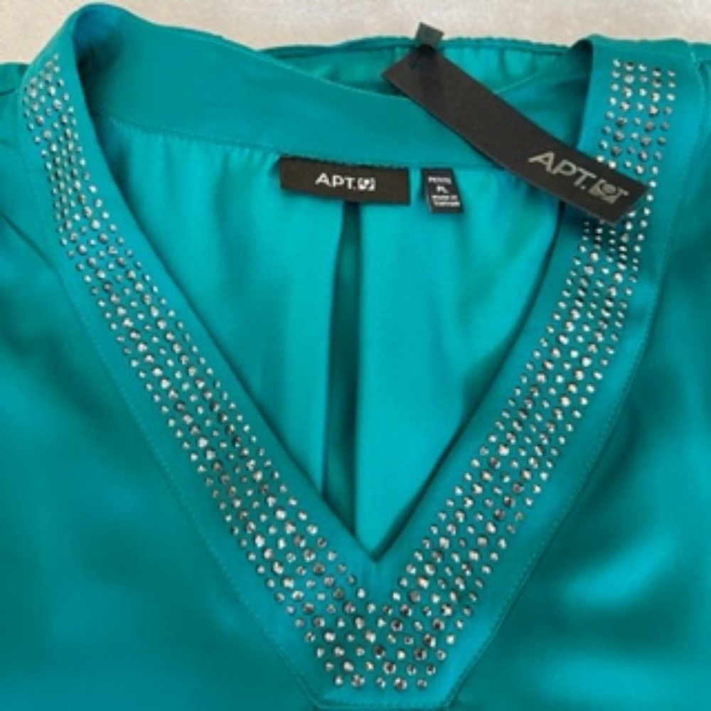Apt 9 Women's Top Shirt Petite Large Green